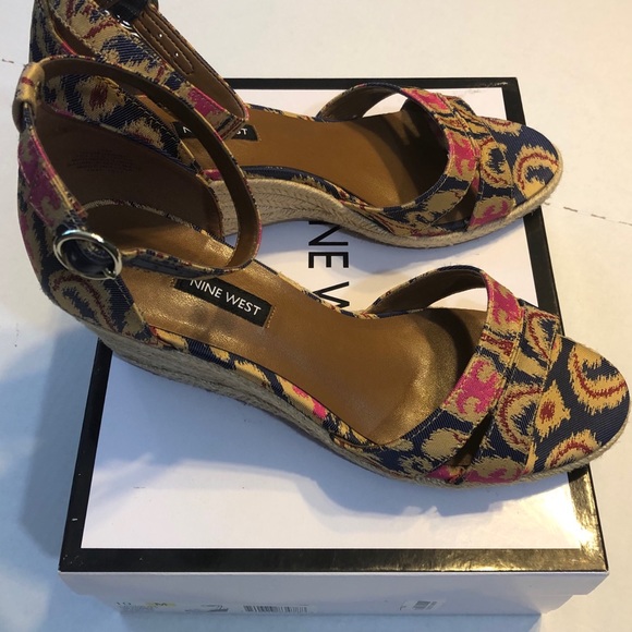 Nine West espadrille wedges heels with strap 10Med - Picture 2 of 8